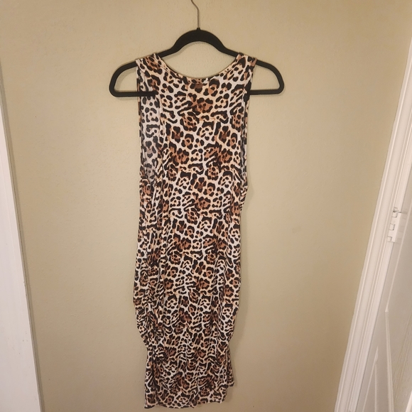 Venus brown, black and cream leopard print knot dress. Size 1X - Picture 8 of 8